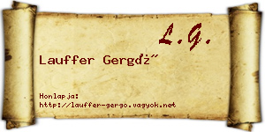 Lauffer Gergő névjegykártya
